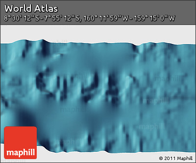 Satellite 3D Map of the Area around 8° 12' 42" S, 159° 43' 29" W
