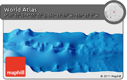 Physical Panoramic Map of the Area around 8° 12' 42" S, 159° 43' 29" W