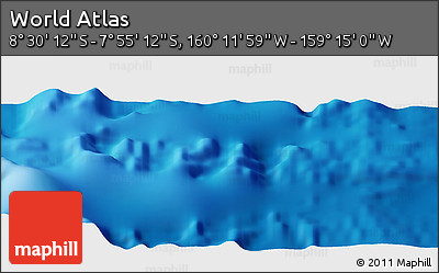 Physical Panoramic Map of the Area around 8° 12' 42" S, 159° 43' 29" W
