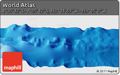 Physical Panoramic Map of the Area around 8° 12' 42" S, 159° 43' 29" W