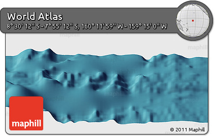 Satellite Panoramic Map of the Area around 8° 12' 42" S, 159° 43' 29" W