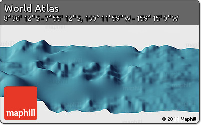Satellite Panoramic Map of the Area around 8° 12' 42" S, 159° 43' 29" W