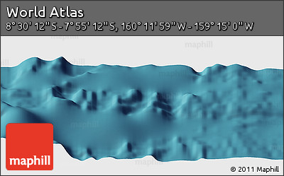 Satellite Panoramic Map of the Area around 8° 12' 42" S, 159° 43' 29" W