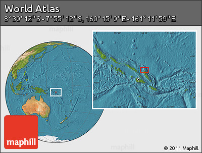 Satellite Location Map of the Area around 8° 12' 42" S, 160° 43' 29" E