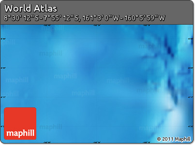 Physical Map of the Area around 8° 12' 42" S, 160° 34' 29" W