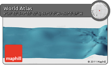 Satellite Panoramic Map of the Area around 8° 12' 42" S, 160° 34' 29" W