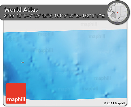 Shaded Relief 3D Map of the Area around 8° 12' 42" S, 161° 34' 29" E
