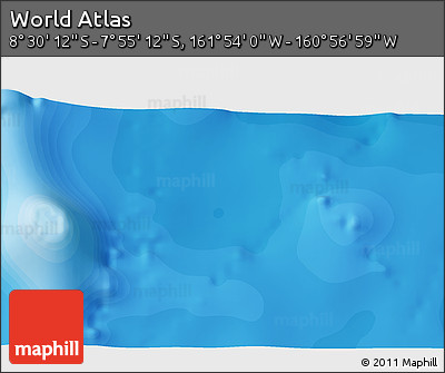 Political 3D Map of the Area around 8° 12' 42" S, 161° 25' 30" W