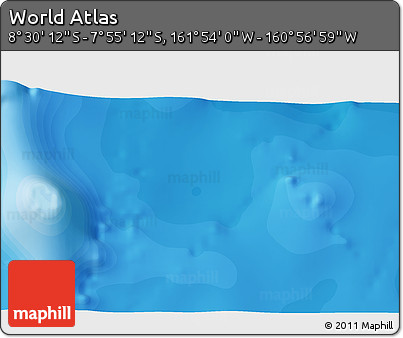 Political 3D Map of the Area around 8° 12' 42" S, 161° 25' 30" W