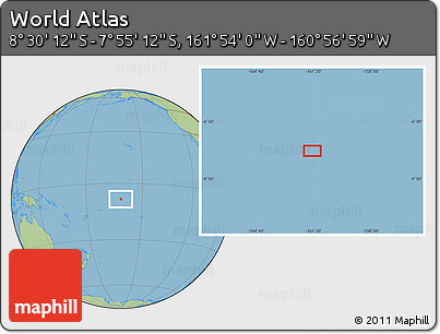 Savanna Style Location Map of the Area around 8° 12' 42" S, 161° 25' 30" W