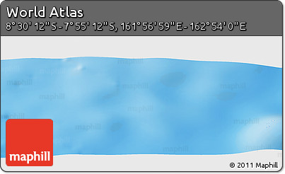 Shaded Relief Panoramic Map of the Area around 8° 12' 42" S, 162° 25' 30" E