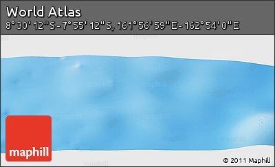 Shaded Relief Panoramic Map of the Area around 8° 12' 42" S, 162° 25' 30" E