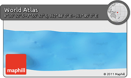 Shaded Relief Panoramic Map of the Area around 8° 12' 42" S, 163° 16' 30" E