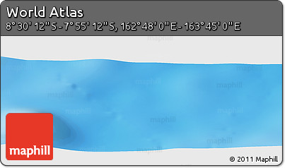 Shaded Relief Panoramic Map of the Area around 8° 12' 42" S, 163° 16' 30" E