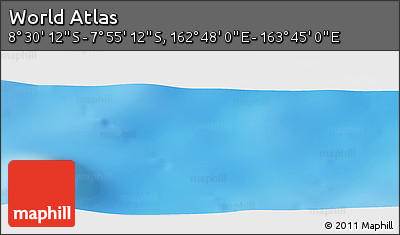 Shaded Relief Panoramic Map of the Area around 8° 12' 42" S, 163° 16' 30" E