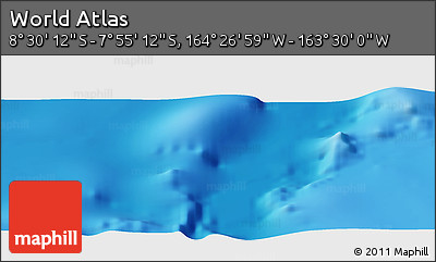 Physical Panoramic Map of the Area around 8° 12' 42" S, 163° 58' 29" W