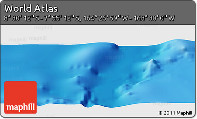 Physical Panoramic Map of the Area around 8° 12' 42" S, 163° 58' 29" W