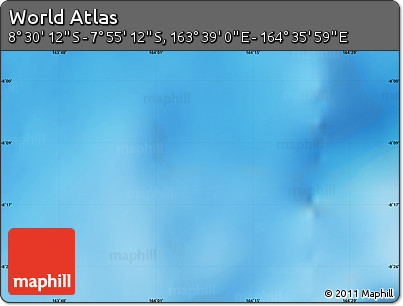 Physical Map of the Area around 8° 12' 42" S, 164° 7' 30" E