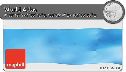 Physical Panoramic Map of the Area around 8° 12' 42" S, 164° 7' 30" E