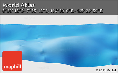 Shaded Relief Panoramic Map of the Area around 8° 12' 42" S, 164° 58' 29" E