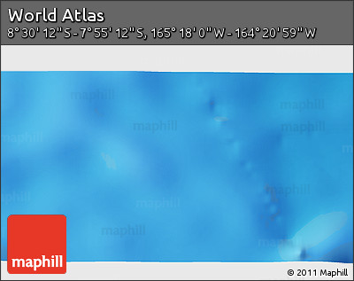 Physical 3D Map of the Area around 8° 12' 42" S, 164° 49' 29" W