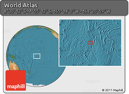 Satellite Location Map of the Area around 8° 12' 42" S, 164° 49' 29" W