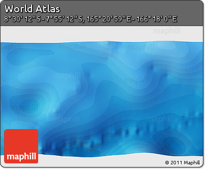 Political 3D Map of the Area around 8° 12' 42" S, 165° 49' 29" E