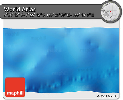Shaded Relief 3D Map of the Area around 8° 12' 42" S, 165° 49' 29" E