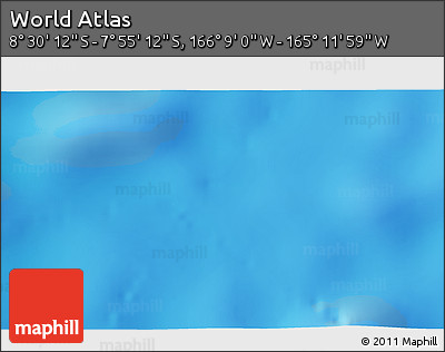 Shaded Relief 3D Map of the Area around 8° 12' 42" S, 165° 40' 30" W
