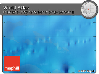 Physical Map of the Area around 8° 12' 42" S, 166° 40' 30" E