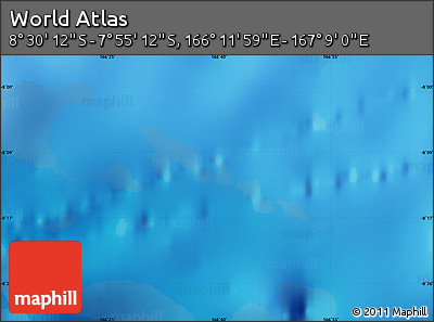 Physical Map of the Area around 8° 12' 42" S, 166° 40' 30" E