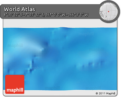 Shaded Relief 3D Map of the Area around 8° 12' 42" S, 166° 31' 30" W