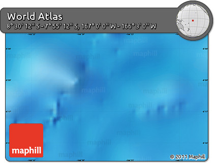 Physical Map of the Area around 8° 12' 42" S, 166° 31' 30" W