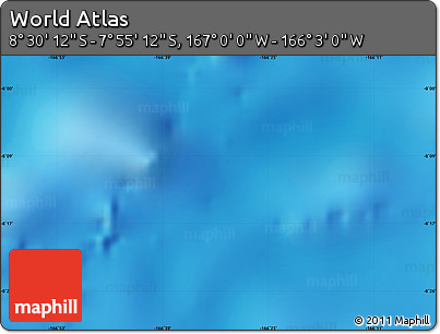 Physical Map of the Area around 8° 12' 42" S, 166° 31' 30" W