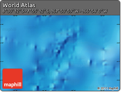 Physical Map of the Area around 8° 12' 42" S, 167° 22' 30" W