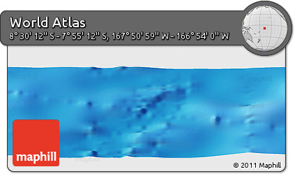 Physical Panoramic Map of the Area around 8° 12' 42" S, 167° 22' 30" W