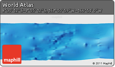 Physical Panoramic Map of the Area around 8° 12' 42" S, 167° 22' 30" W