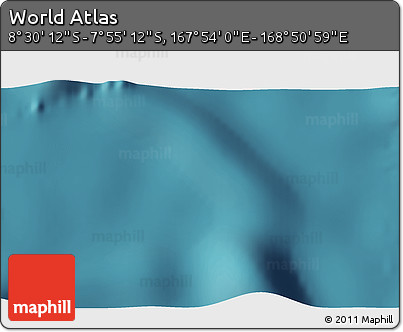 Satellite 3D Map of the Area around 8° 12' 42" S, 168° 22' 30" E