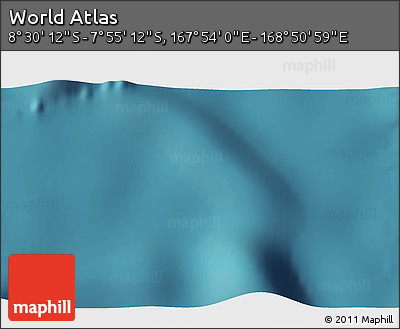 Satellite 3D Map of the Area around 8° 12' 42" S, 168° 22' 30" E