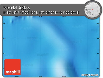 Physical Map of the Area around 8° 12' 42" S, 168° 22' 30" E