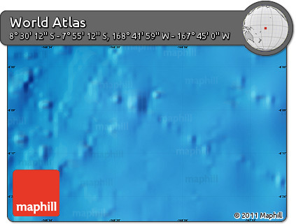 Physical Map of the Area around 8° 12' 42" S, 168° 13' 29" W