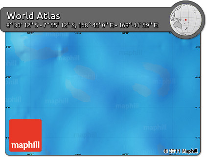 Physical Map of the Area around 8° 12' 42" S, 169° 13' 29" E
