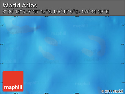 Physical Map of the Area around 8° 12' 42" S, 169° 13' 29" E