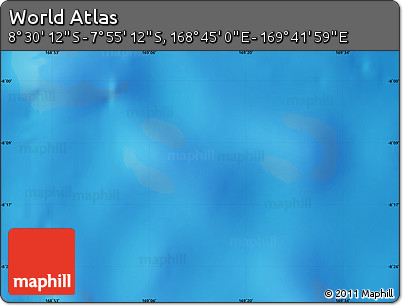 Physical Map of the Area around 8° 12' 42" S, 169° 13' 29" E