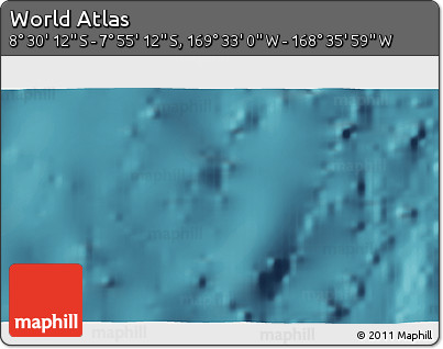 Satellite 3D Map of the Area around 8° 12' 42" S, 169° 4' 29" W