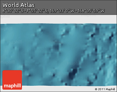 Satellite 3D Map of the Area around 8° 12' 42" S, 169° 4' 29" W