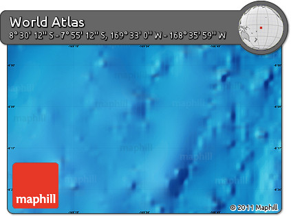 Physical Map of the Area around 8° 12' 42" S, 169° 4' 29" W