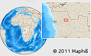 Shaded Relief Location Map of the area around 8° 12' 42" S, 16° 13' 30" E