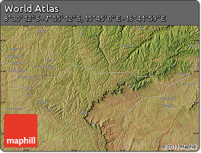 Satellite Map of the Area around 8° 12' 42" S, 16° 13' 30" E
