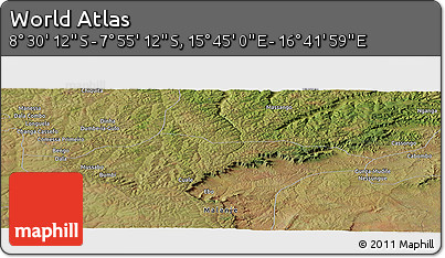 Satellite Panoramic Map of the Area around 8° 12' 42" S, 16° 13' 30" E
